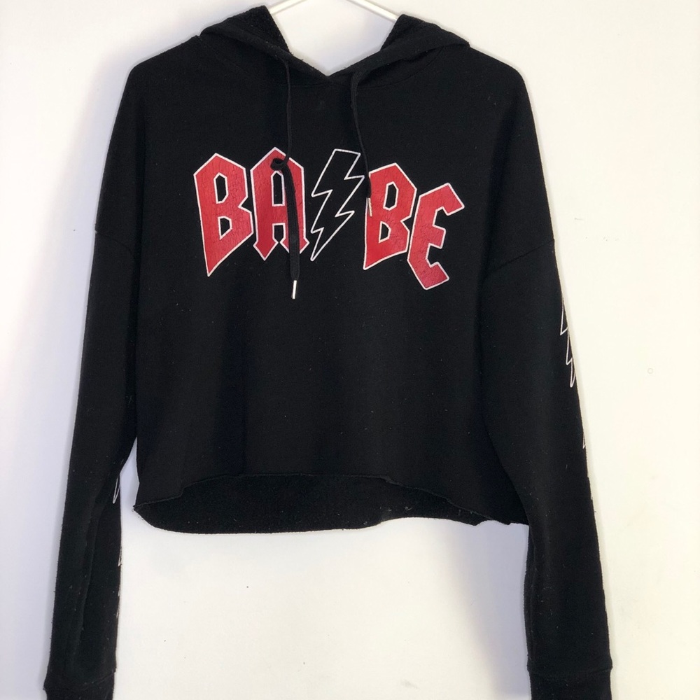 Black Cropped Hoodie